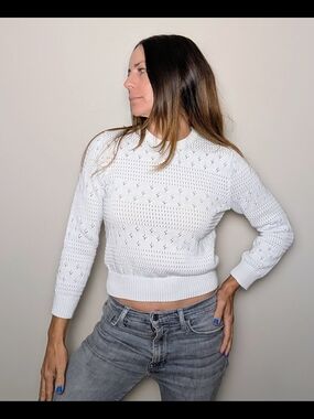✨ Classic Polo Ralph Lauren ivory pointelle knit sweater